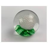 Elwood Golf Ball Glass Paperweight Art