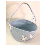 Blue Woven Easter Basket With Handle