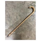 Carved Wooden Hiking Stick with Metal Tip - 4744