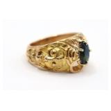 JEWELRY. 18kt Gold and Sapphire Figural Bust Ring.