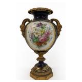 Signed SEVRES Bronze Mounted Porcelain Urn.