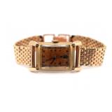 JEWELRY. Vintage Bulova 14kt Rose Gold Custom Dial