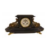 Victorian Bronze Mounted Marble Mantle Clock.