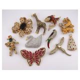 JEWELRY. Collection of Costume Brooches Inc. Ciner