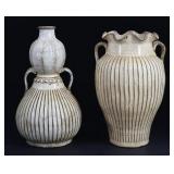 (2) Chinese White Crackle Glaze Vases.