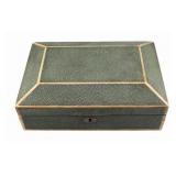 Vintage Shagreen Hinged Box with Key.