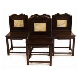 (4) Chinese Dreamstone Inlaid Chairs.