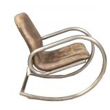 Midcentury Chrome And Leather Rocker.