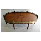 Vintage Louis XV1 Style Table With Brass Gallery.