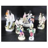 Group of Seven (7) Staffordshire Figures Black