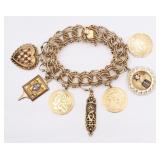 JEWELRY. 14kt Gold Charm Bracelet with (7) Charms.