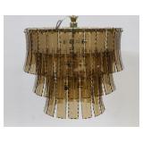 Vintage Camer Style Chandelier With Smokey Amber