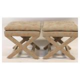 Pair of Billy Baldwin X-Form Upholstered Benches.