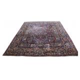 Vintage & Finely Hand Knotted Sarouk Style Carpet.