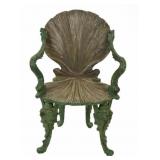 18th C Italian Grotto Shell Dolphin Chair.