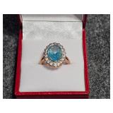 Elegant Blue Topaz Estate Ring (S925)