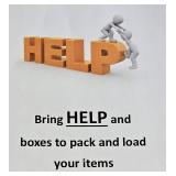 Bring Help & Boxes to Pick-up Items