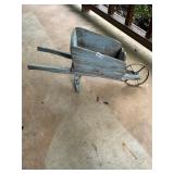 Wooden Wheelbarrow Decor- metal wheel