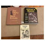 3- assorted vintage books on knives and axes