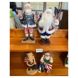 4 Patriotic Santas