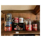 Folgers coffee metal tins and cups