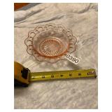 Vintage pink dish - round