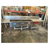 3 bay stainless sink table