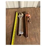 Crescent and pipe wrenches