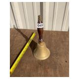 Vintage brass bell with wooden handle