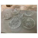 6- assorted crystal platters and bowls