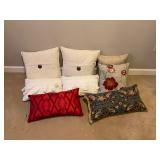 8- nice assorted throw pillows