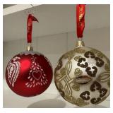 2 Waterford Crystal Christmas Ornaments - Marked