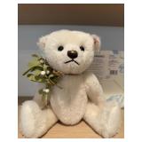 STEIFF MISTLETOE TEDDY BEAR, ALPACA & COTTON