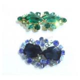 Antique Rhinestone Colored Brooches