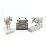 Sweet Toe Chalks Wooden Box, Carved Juby & MV Cows