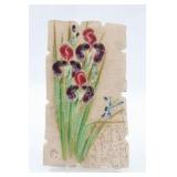 Textured Hand Painted Pottery Floral Wall Art