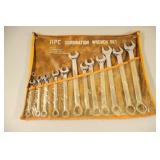 Set of 11 SAE Combination Wrenches in Holder