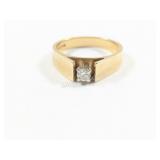 14K Yellow Gold & Diamond Engagement Ring