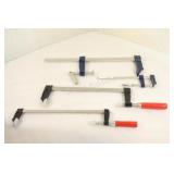 Assortment of 4 F Clamps - 8" - 12"