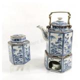 Japanese Porcelain Teapot w Warmer & Cannister