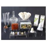 Cut Glass Bottle, Crabtree, Soaps & Thimble