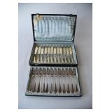 Antique Zeeman Sterling Fish & Knife Set in Case