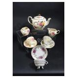 Bone China Tea Cups & Tea Pot