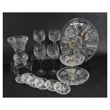 Crystal Pinwheel Fan Hobstar Glass, Tray, Vase