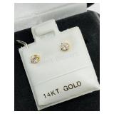 14K Yellow Gold, Diamond Earrings