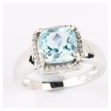 Sterling Silver, Blue Topaz Ring