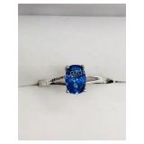 10K White Gold, Tanzanite Solitaire Ring