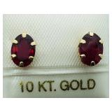 10K Yellow Gold, Ruby Earrings