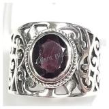 Sterling Silver, Garnet Ring