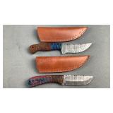 (2) Handmade Damascus Steel Knives